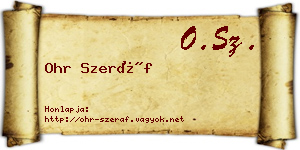 Ohr Szeráf névjegykártya